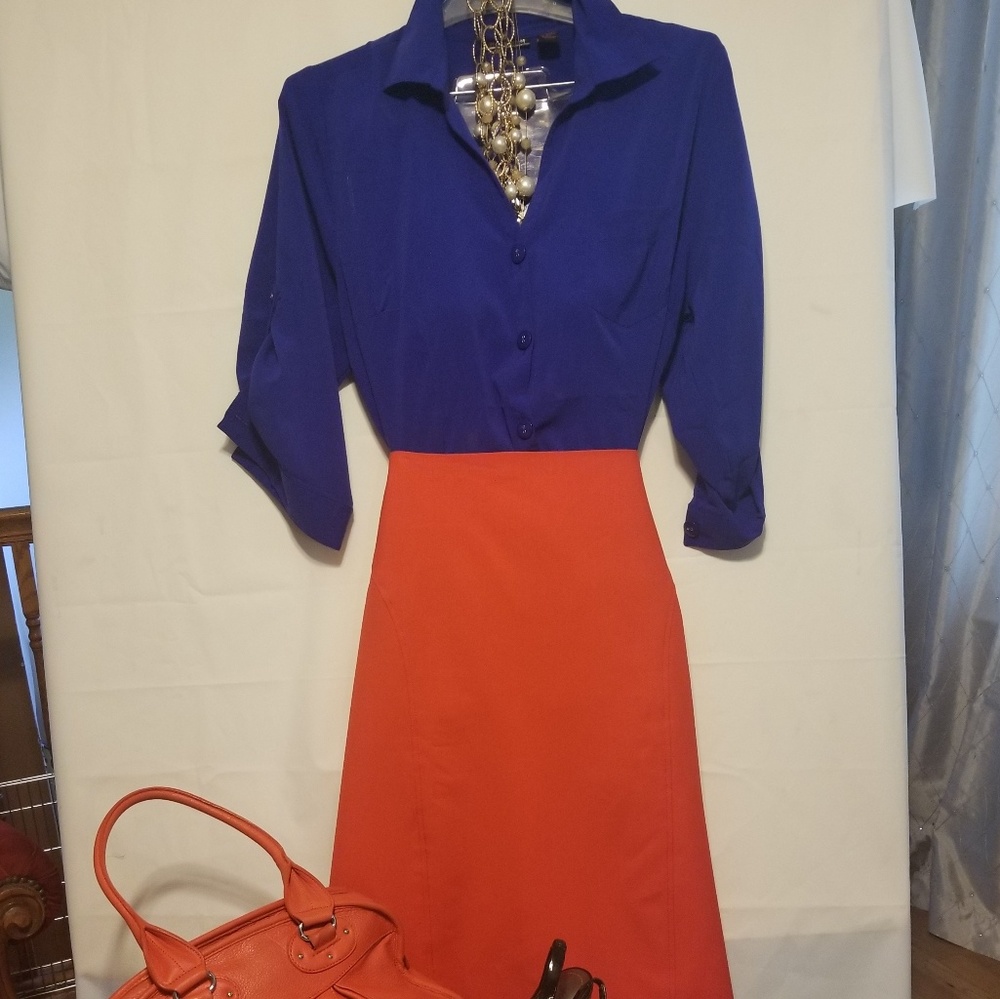 PLUS SIZE CUTE & CRISP SKIRT IN "CARROT"